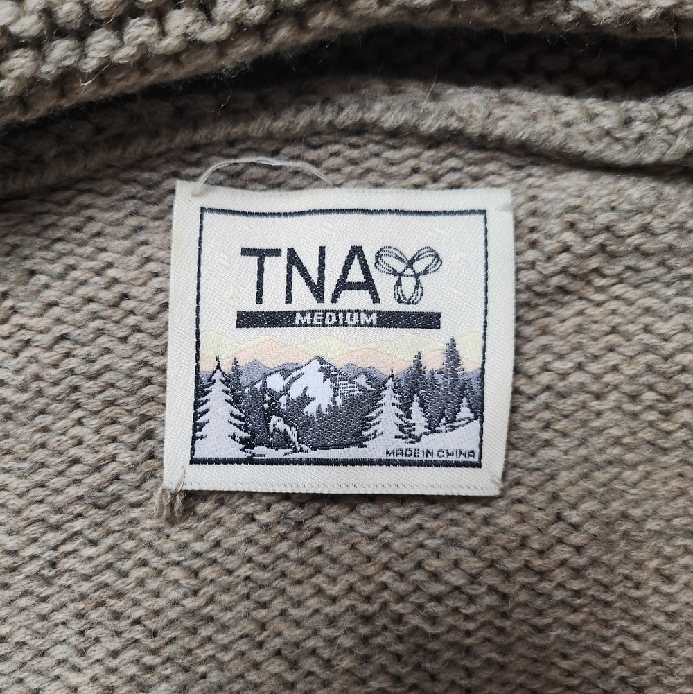 TNA Aritzia Sea to Sky Zip Front Wool Cardigan Sweater Sz Med - Picture 3 of 9